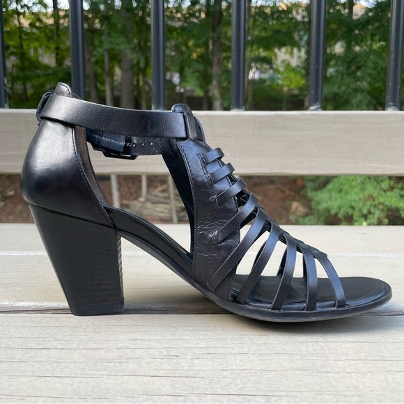 Paul Green Christy Black Caged Strappy Heels Sandals Shoes size 9 - Picture 10 of 16